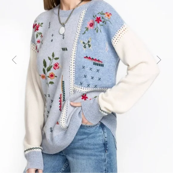 Johnny Was The Patchwork Whipstitch Pullover